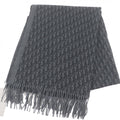 Dior Homme Silk 100% Oblique Logo All Over Pattern Large Shawl Fringe Scarf