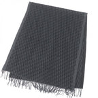 Dior Homme Silk 100% Oblique Logo All Over Pattern Large Shawl Fringe Scarf — view 3