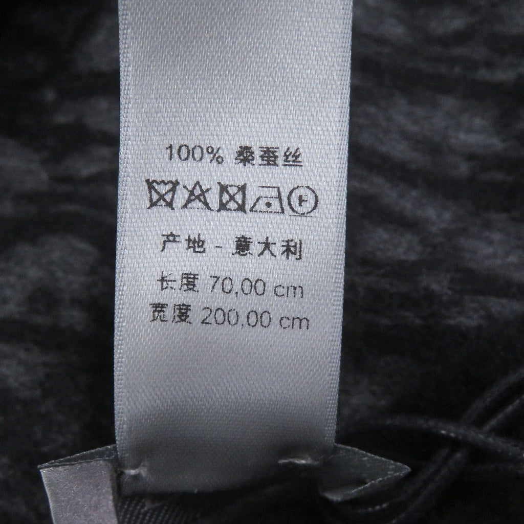 Dior Homme Silk 100% Oblique Logo All Over Pattern Large Shawl Fringe Scarf — view 7