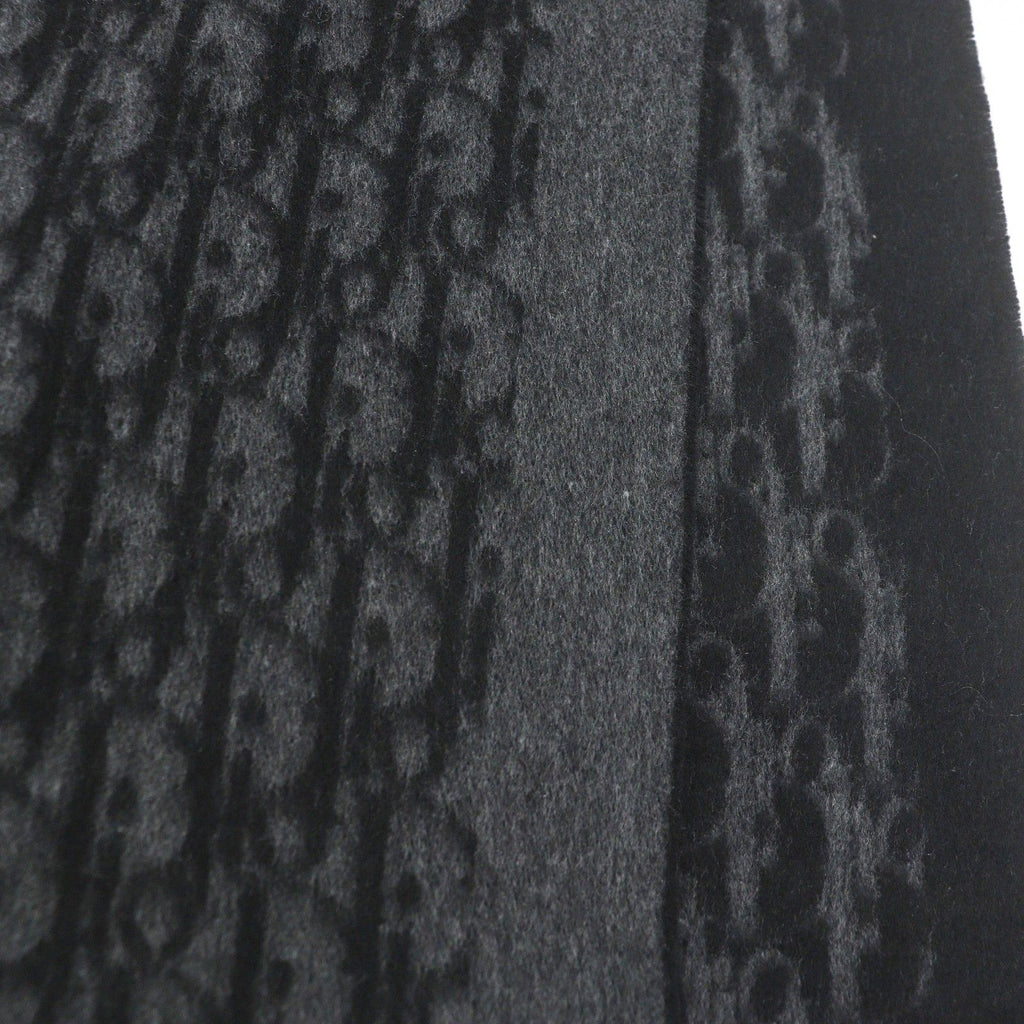 Dior Homme Silk 100% Oblique Logo All Over Pattern Large Shawl Fringe Scarf — view 4