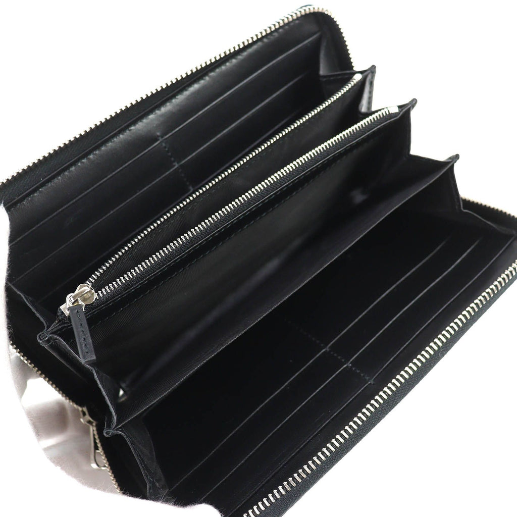 Gucci Maxi GG Zip Around Wallet Leather Gray Black Recommended — view 5