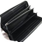 Gucci Maxi GG Zip Around Wallet Leather Gray Black Recommended — view 5