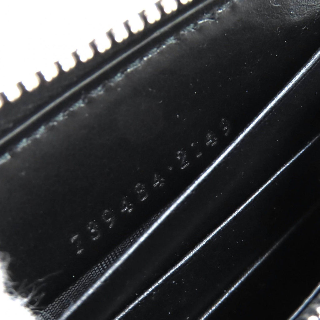 Gucci Maxi GG Zip Around Wallet Leather Gray Black Recommended — view 9