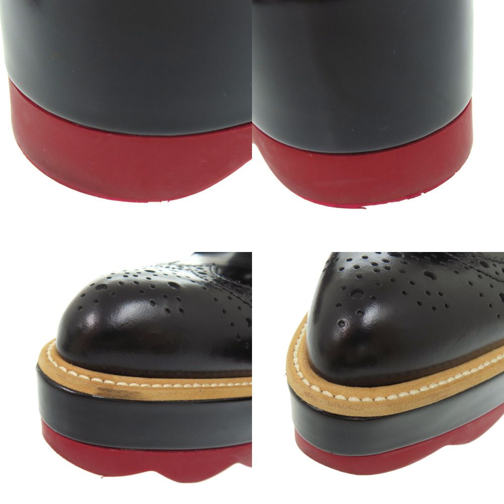 Prada Platform Thick Sole Wingtip 36.5 Leather Rubber Black Shoes Loafers — view 7