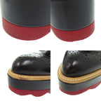 Prada Platform Thick Sole Wingtip 36.5 Leather Rubber Black Shoes Loafers — view 7