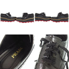 Prada Platform Thick Sole Wingtip 36.5 Leather Rubber Black Shoes Loafers — view 6