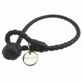 Bottega Veneta Intrecciato Leather Black Bracelet
