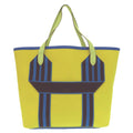 Hermes Pursangle Tote Silver Toile Military Canvas Taurillon Lime Veil