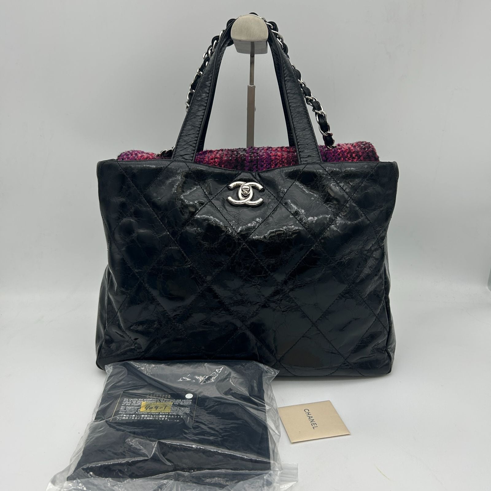 Chanel Handbag Quilted CC Logo Portobello 2-Way Chain Tote