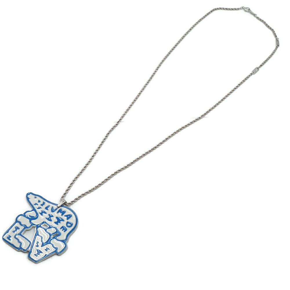 Louis Vuitton Necklace LV Mountain Bear Blue Silver Enamel — view 4