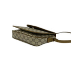 Gucci Vintage Plus Logo Leather Shoulder Bag Pochette Brown — view 8