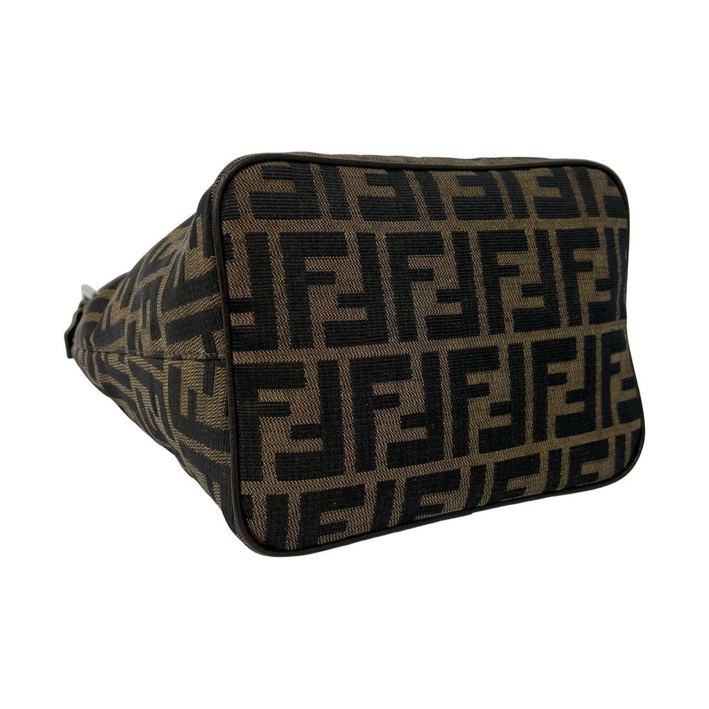 Fendi Zucca FF Pattern Canvas Leather Shoulder Bag Mini Tote Brown — view 7
