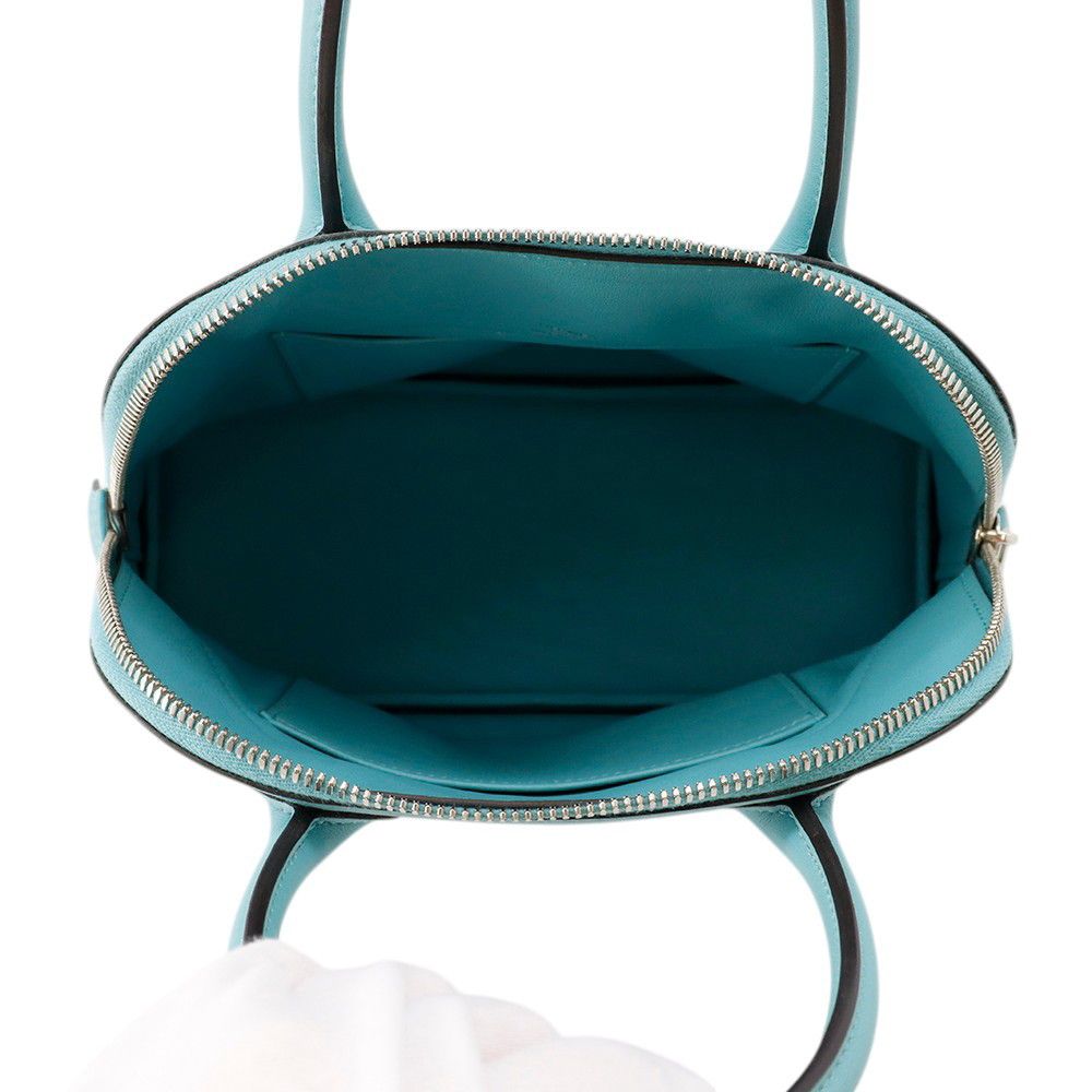 Hermes Handbag Tall Cles Blue Sun Seal Silver Swift — view 5