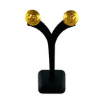 Chanel Turnlock Round Earrings CC Logo Gold — view 3