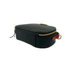 Prada Triangle Logo Saffiano Leather 2-Way Shoulder Bag Black Red — view 8