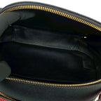 Prada Triangle Logo Saffiano Leather 2-Way Shoulder Bag Black Red — view 9