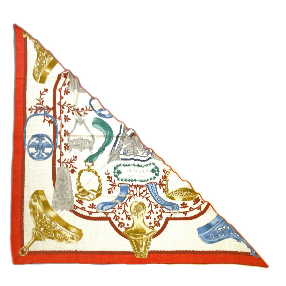 Hermes Triangle Etriers Jean Competition Remix Cashmere Silk Scarf Large — view 2