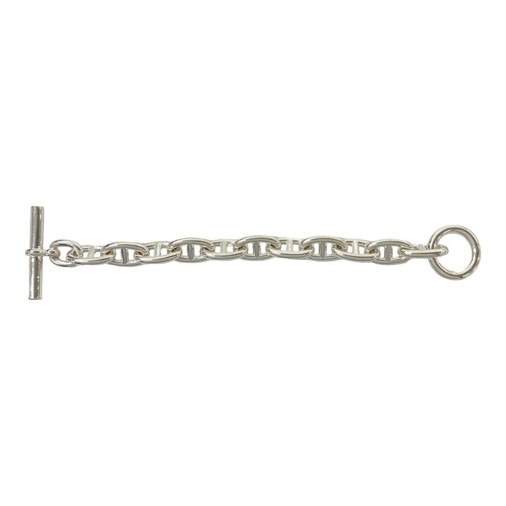 Hermes Chaine D'ancre TGM 11 Pieces 925 Sterling Silver Bracelet Chain Bangle — view 6