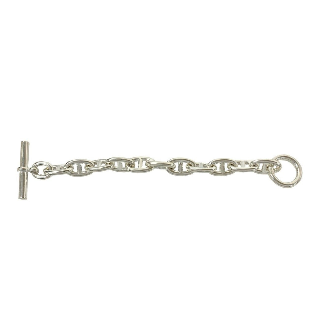 Hermes Chaine D'ancre TGM 11 Pieces 925 Sterling Silver Bracelet Chain Bangle — view 5