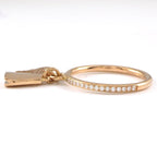 Hermes Ring Kelly Clochette PM Key Lock Points Half Circle Diamond Total 18k — view 3