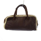 Fendi Shearling Handbag Zucca Pattern Brown — view 2