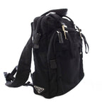 Prada Nylon Backpack Triangular Plate Black — view 2