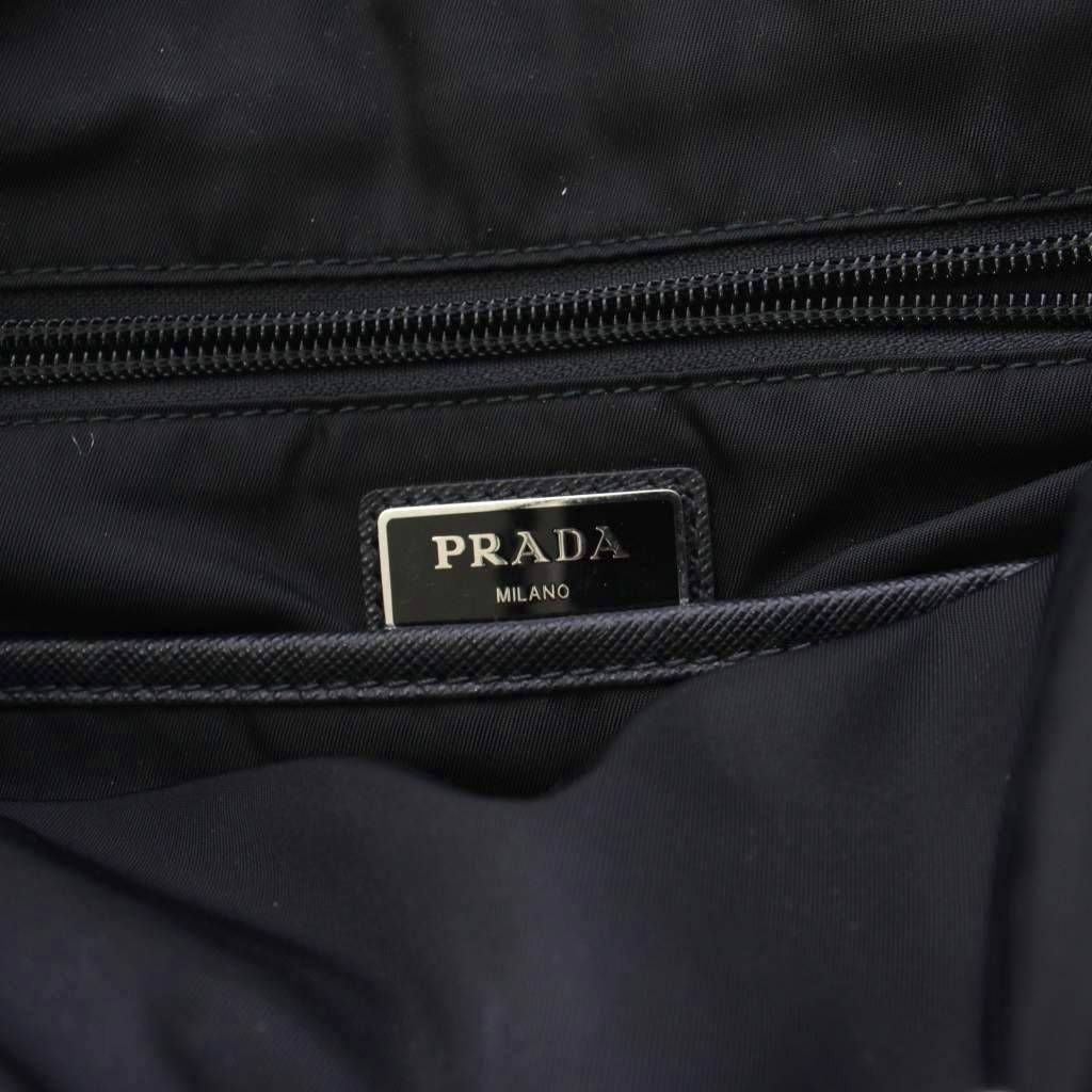 Prada Nylon Backpack Triangular Plate Black — view 7