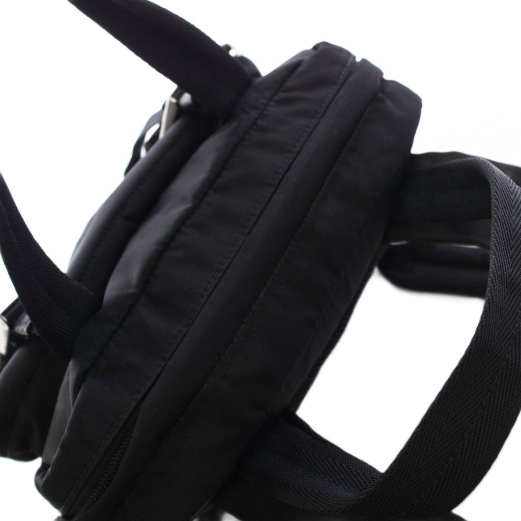 Prada Nylon Backpack Triangular Plate Black — view 6