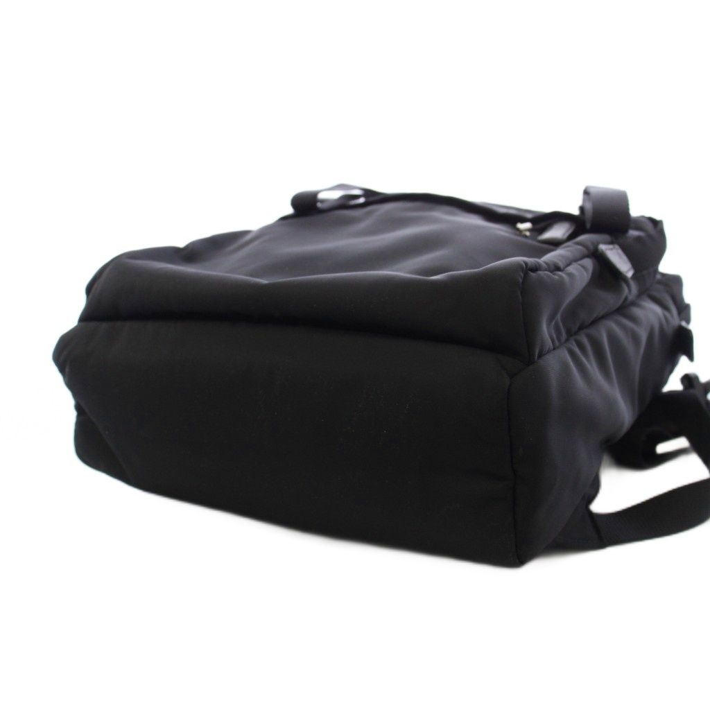 Prada Nylon Backpack Triangular Plate Black — view 4