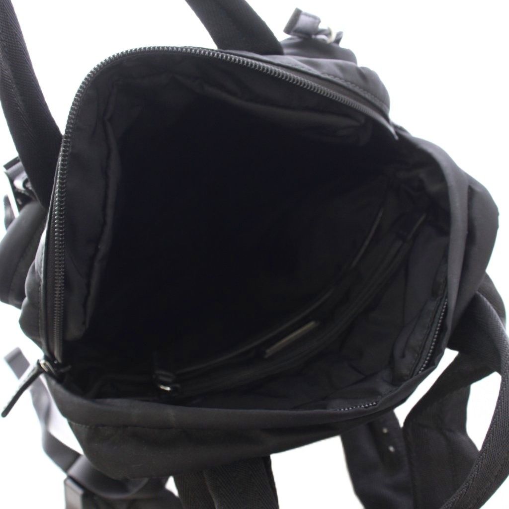 Prada Nylon Backpack Triangular Plate Black — view 5