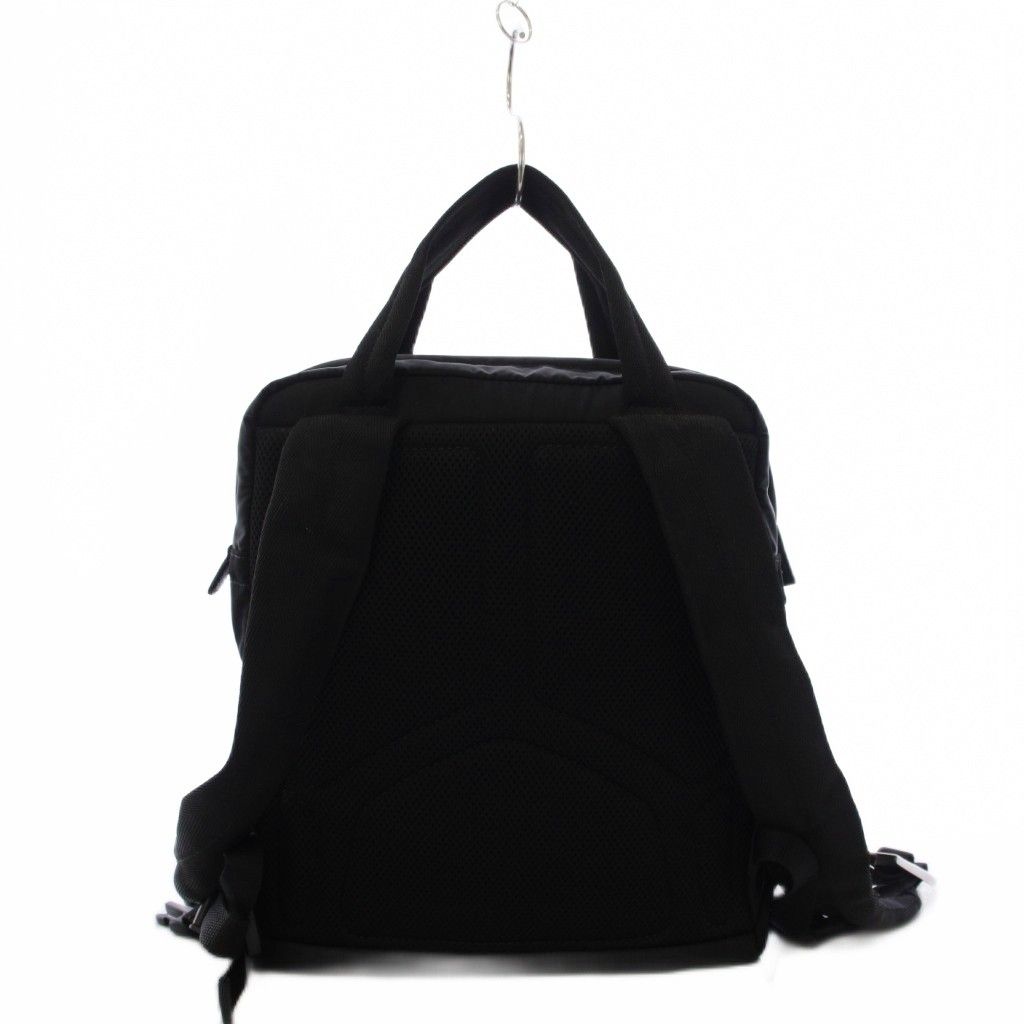 Prada Nylon Backpack Triangular Plate Black — view 3