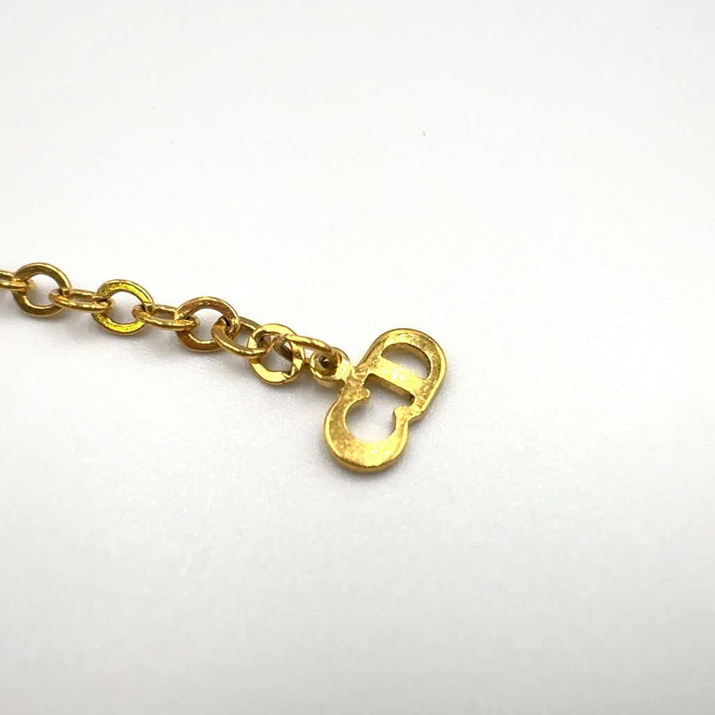 Dior CD Logo Twisted Circle Gold Plated Necklace — view 4