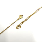 Dior Emblem Logo Heart Color Stone Clear Gold Necklace — view 8