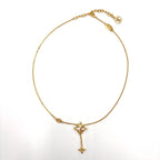 Louis Vuitton LV Flower Lambskin Gold Plated Necklace — view 3
