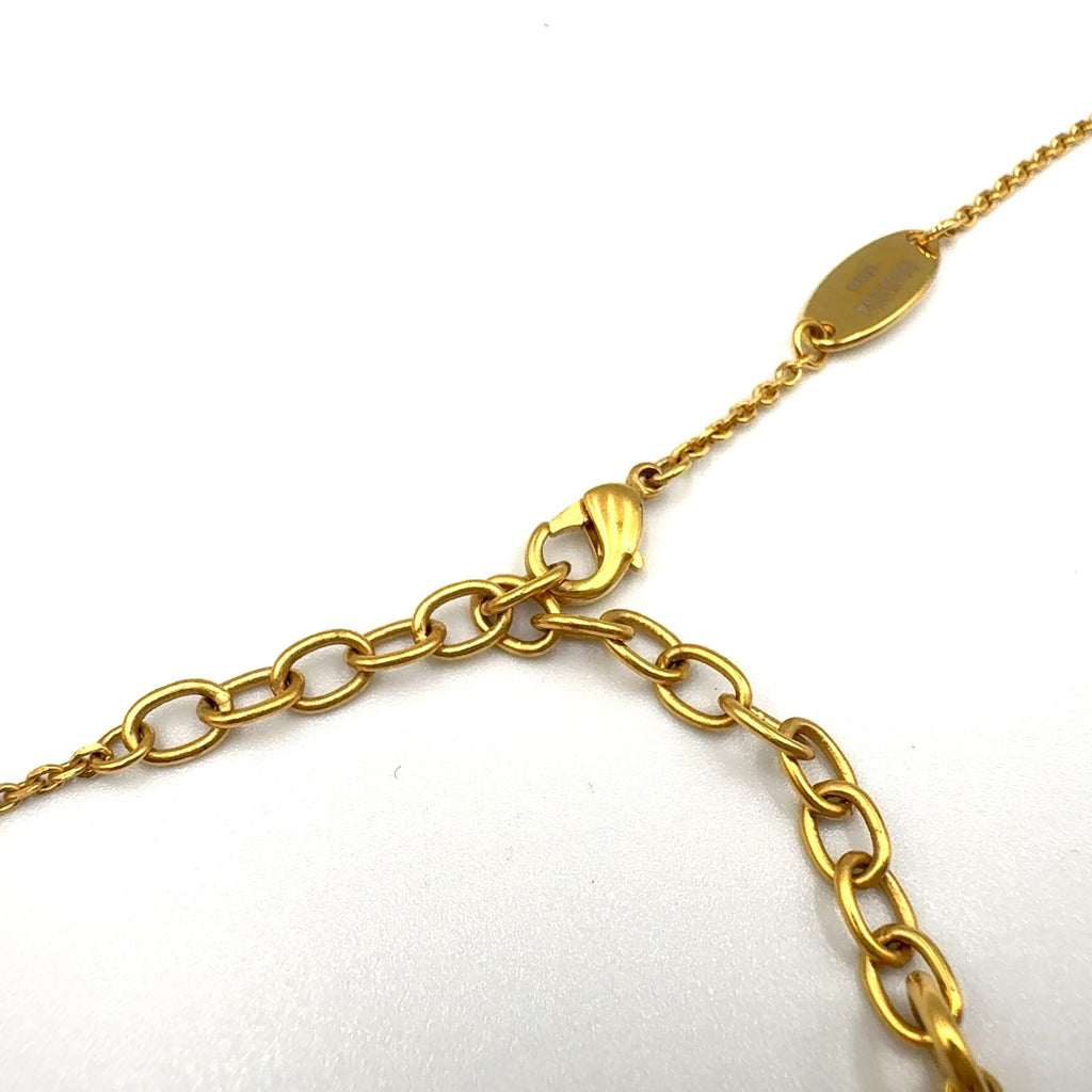 Louis Vuitton LV Flower Lambskin Gold Plated Necklace — view 7