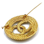 Chanel CC Logo Circle Gold Plated Brooch 28 — view 4