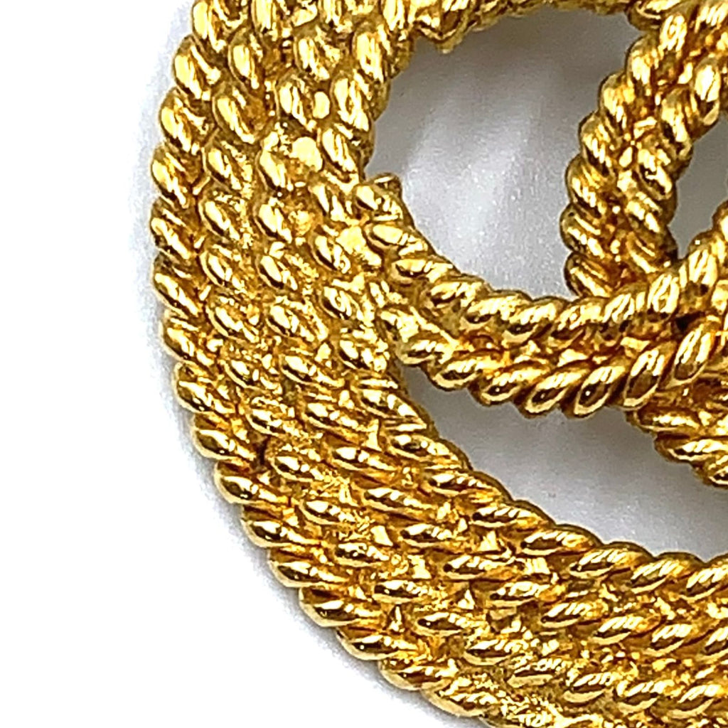 Chanel CC Logo Circle Gold Plated Brooch 28 — view 6