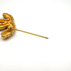 Chanel CC Logo Lava Gold Plated Brooch — view 7