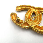 Chanel CC Logo Lava Gold Plated Brooch — view 5