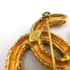 Chanel CC Logo Lava Gold Plated Brooch — view 3