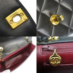Chanel Shoulder Bag Diana Lambskin Black Gold Crossbody CC Logo Chain — view 6