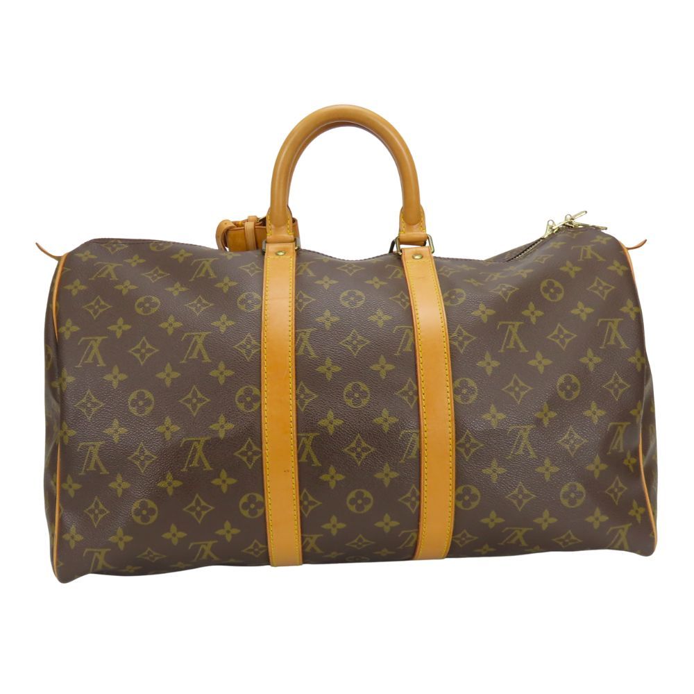 Louis Vuitton Boston Bag Keepall 45 Monogram Leather Brown Travel Business — view 3