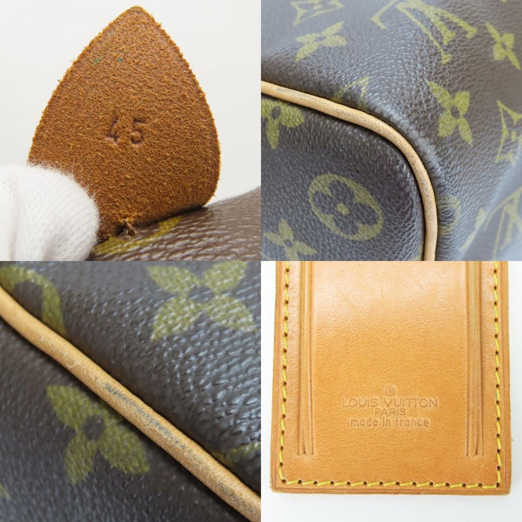 Louis Vuitton Boston Bag Keepall 45 Monogram Leather Brown Travel Business — view 7
