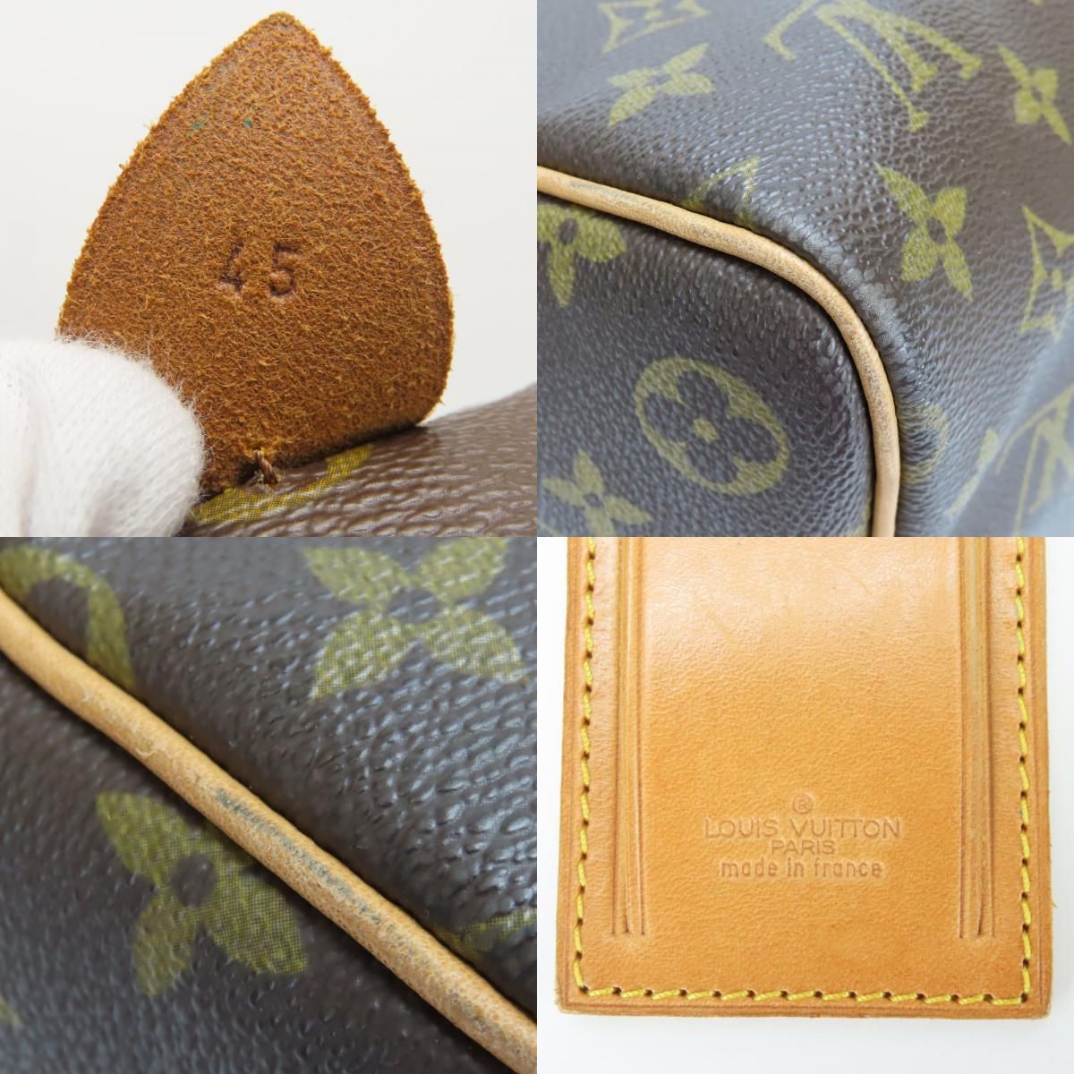 Louis Vuitton Boston Bag Keepall 45 Monogram Leather Brown Travel Business — view 7
