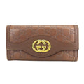 Gucci Wallet Interlocking Shim Marais the Brown Gold Bifold Casual