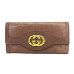 Gucci Wallet Interlocking Shim Marais the Brown Gold Bifold Casual