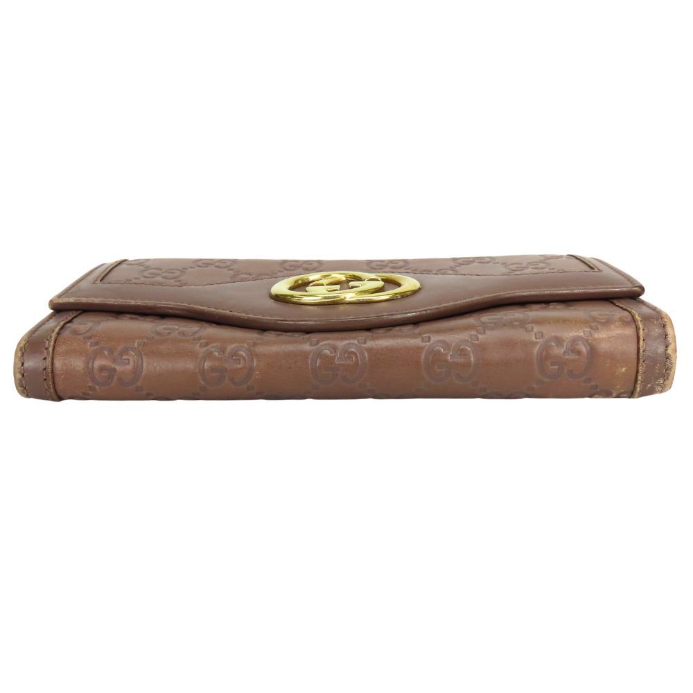 Gucci Wallet Interlocking Shim Marais the Brown Gold Bifold Casual — view 3