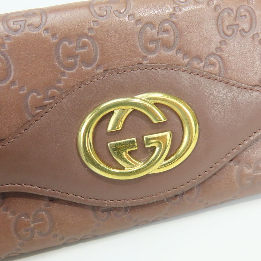 Gucci Wallet Interlocking Shim Marais the Brown Gold Bifold Casual — view 4