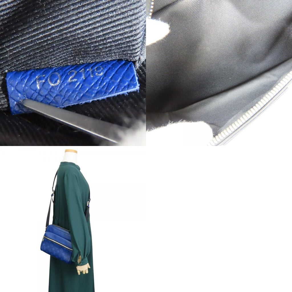 Louis Vuitton Shoulder Bag Outdoor Messenger PM Monogram Taiga Cobalt Crossbody — view 9