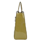 Dior Lady 2-Way Enamel Cannage Handbag Patent Leather Yellow — view 2